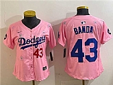 Women's Los Angeles Dodgers #43 Anthony Banda Pink 2025 Tokyo Series Limited Stitched Jersey,baseball caps,new era cap wholesale,wholesale hats